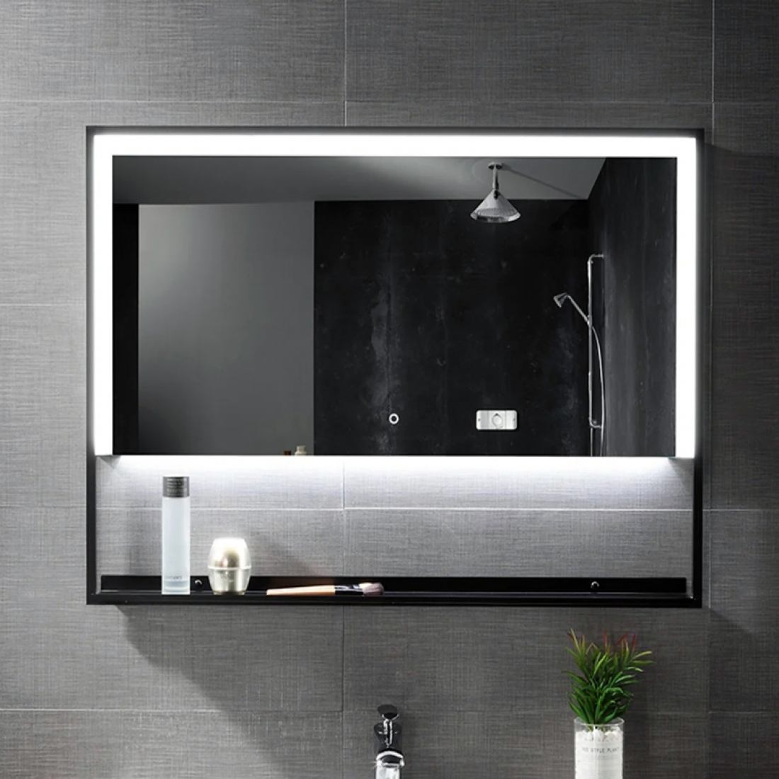 ENE-SF19 -Shelf LED Mirror with Anti-Fog Feature