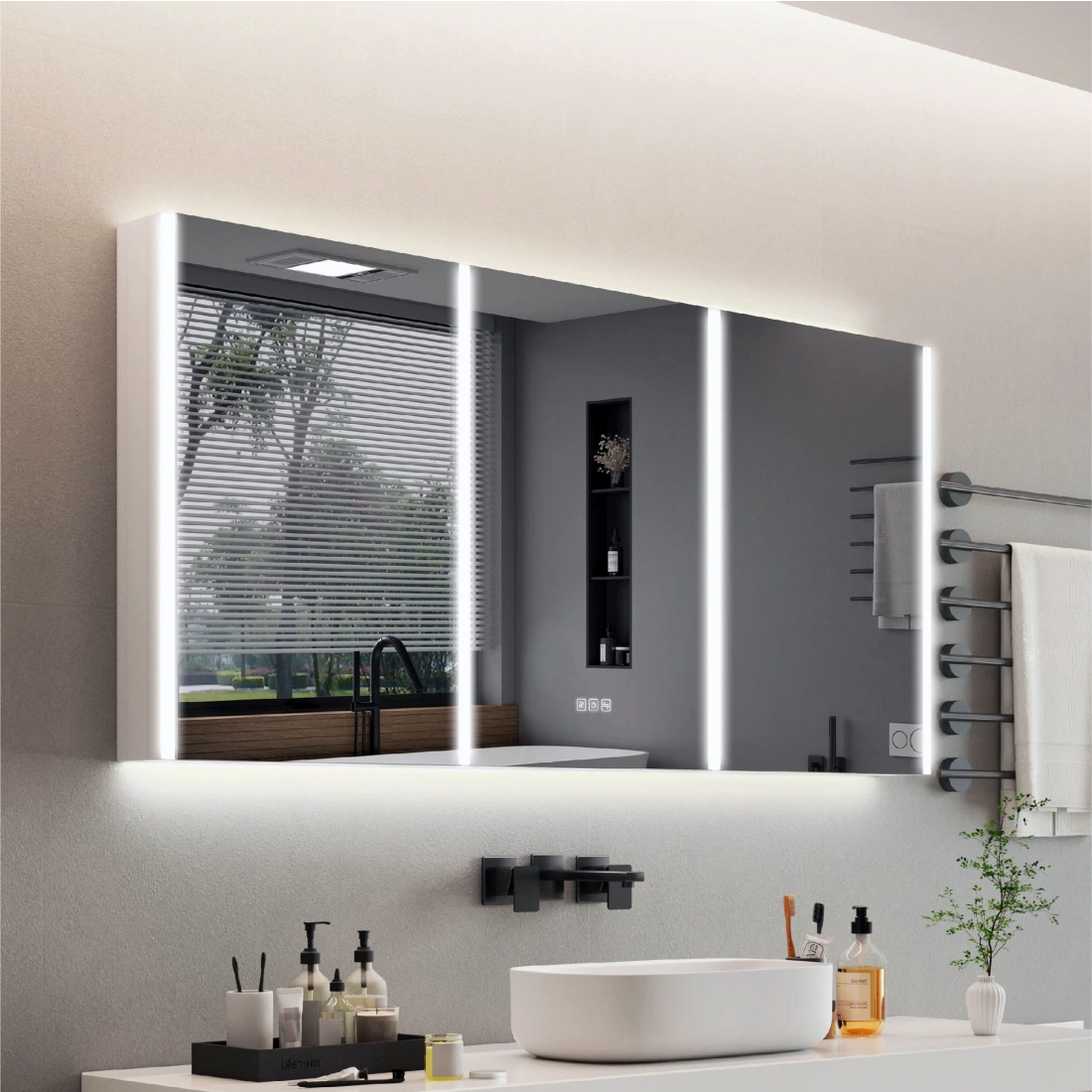 ENE-S-MC04 -Surface-Mounted Medicine Cabinet Mirror for Hotels