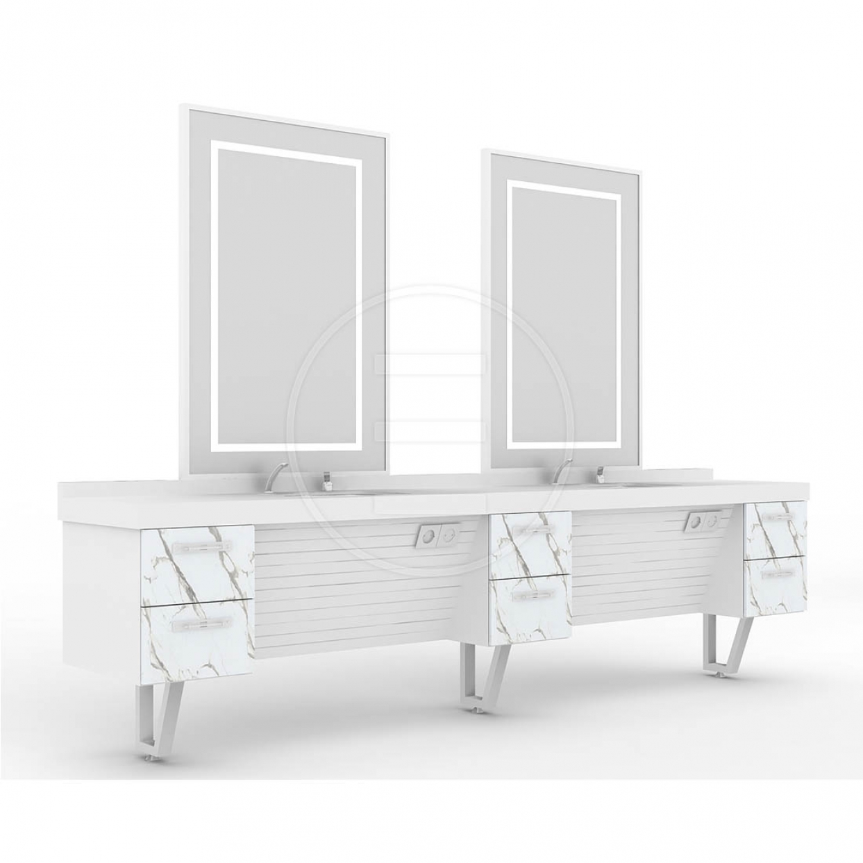 ENE-CSM034 -Commercial Countertop Salon Mirror with Anti-Fog Technology