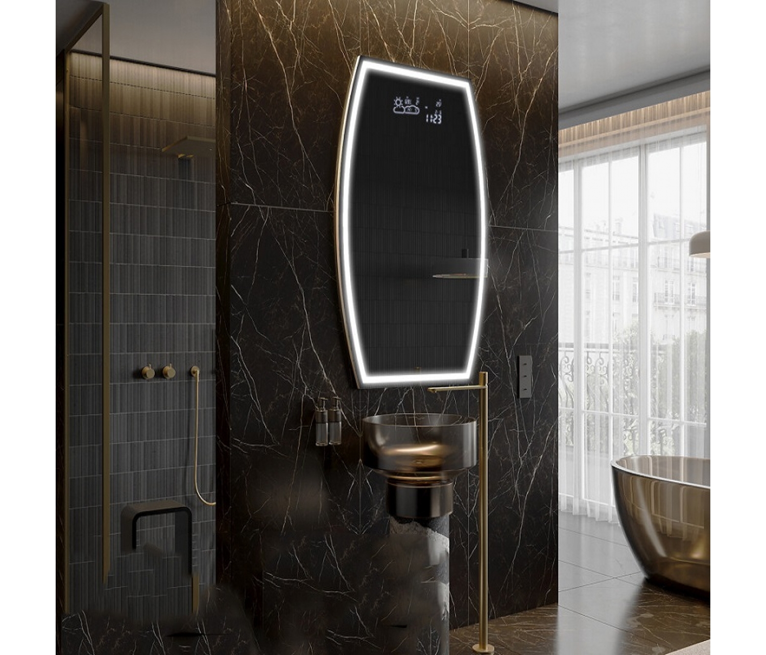 ENE-IR01 -Irregular LED Mirror for Luxury Bathrooms