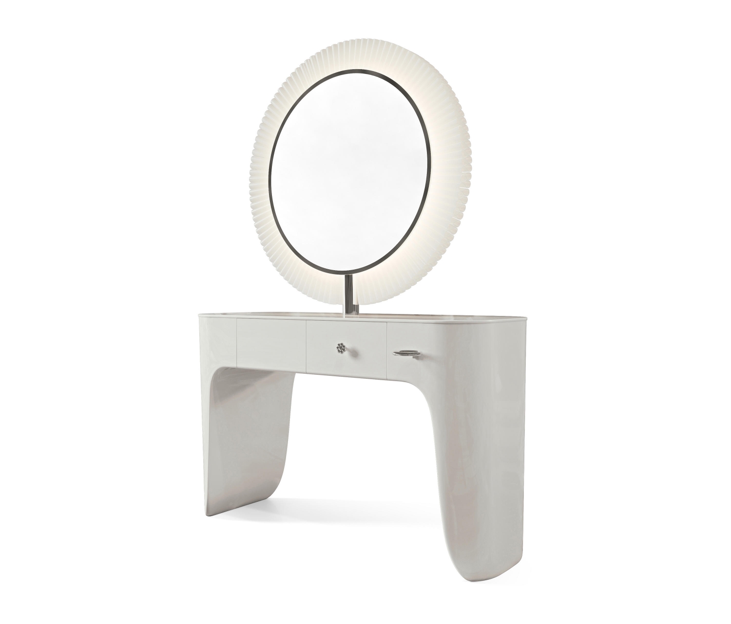 ENE-CSM026 -Easy-Clean LED Countertop Salon Mirror with Sleek Surface