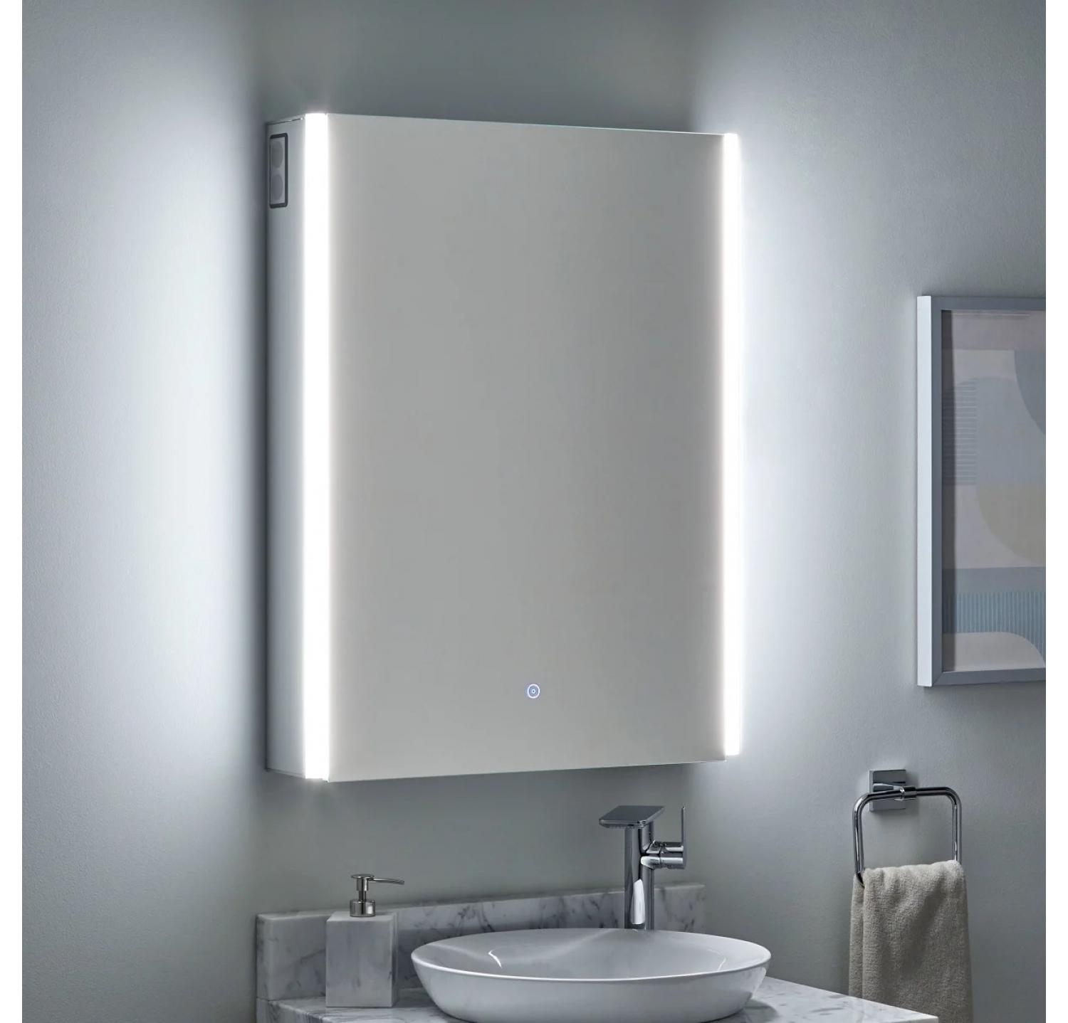 ENE-S-MC25 -Slimline Mirrored Medicine Cabinet for Compact Bathrooms