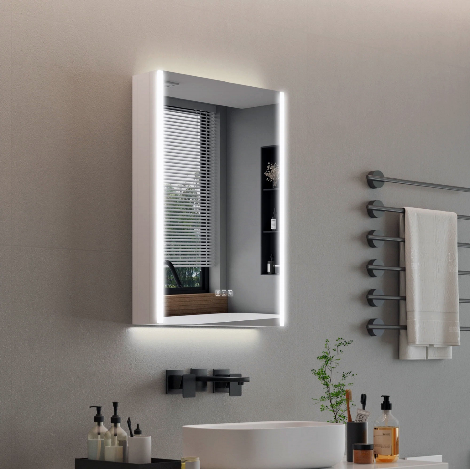 ENE-S-MC06 -Slim Medicine Cabinet Mirror for Compact Spaces