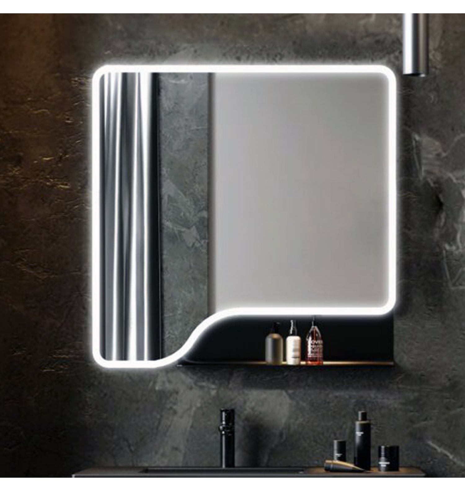 ENE-SF29 -LED Mirror with Platform Storage Shelf