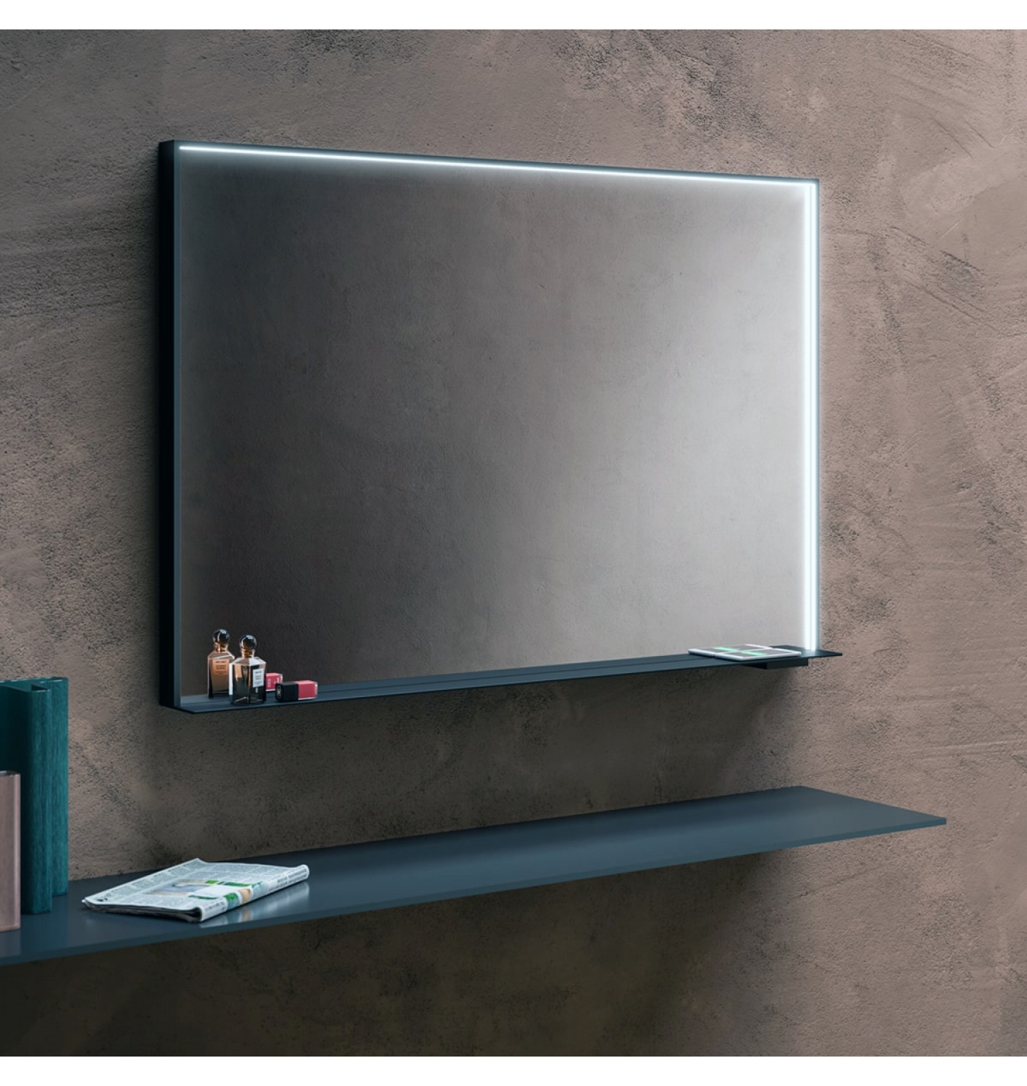 ENE-SF27 -Bathroom LED Mirror with Built-In Storage Shelf