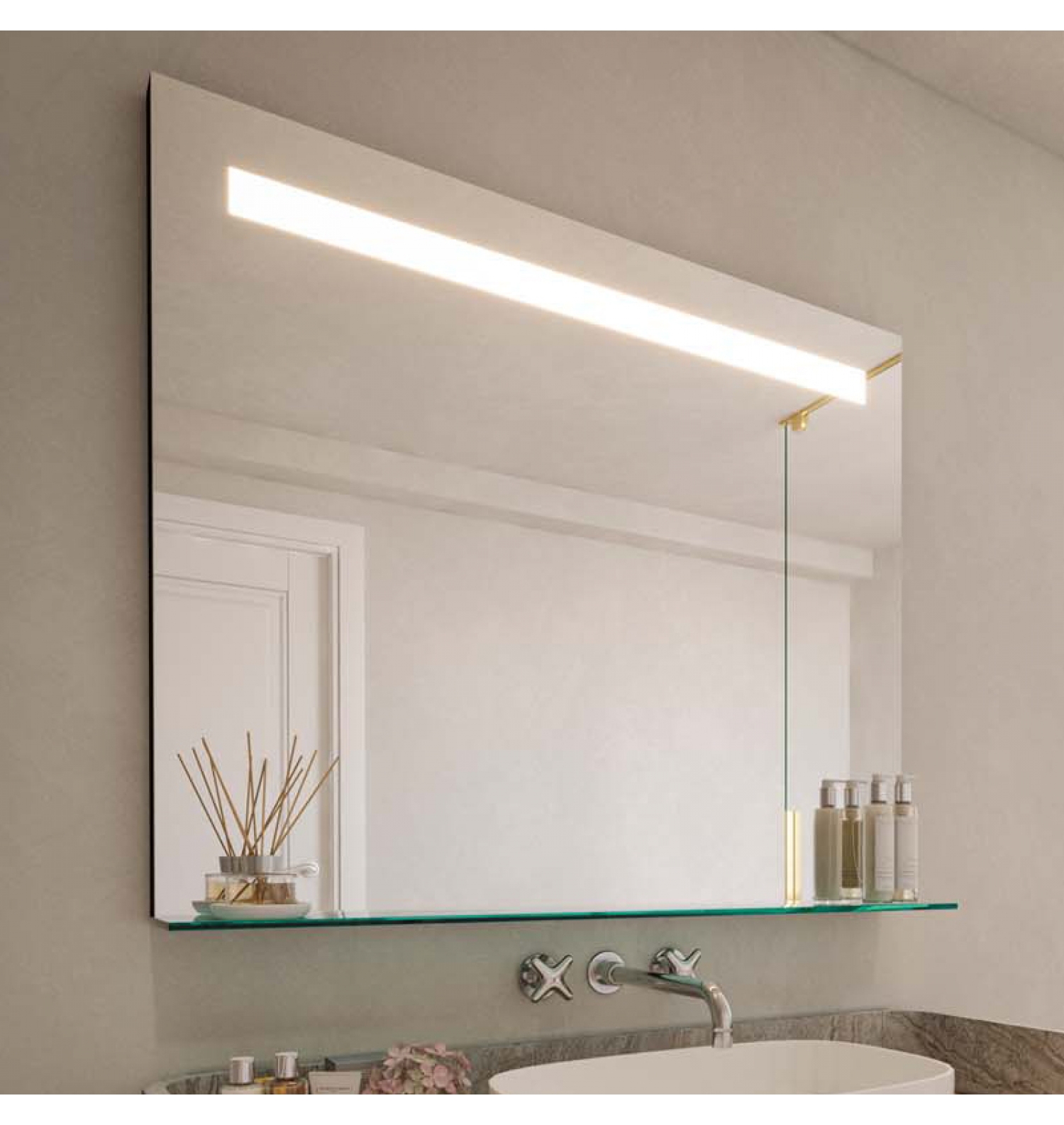 ENE-SF01 -Shelf LED Mirror for Bathroom Storage