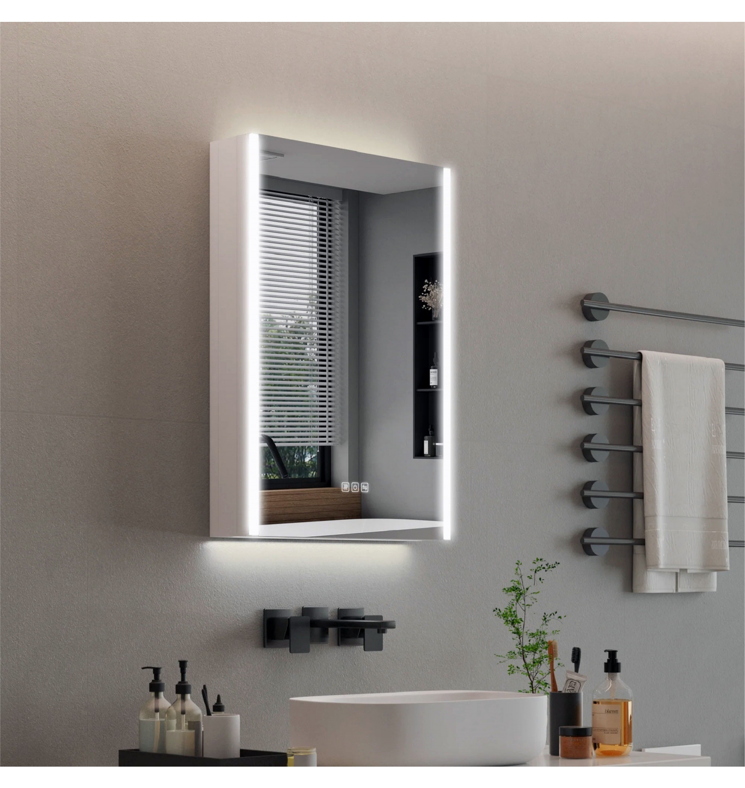 ENE-S-MC06 -Slim Medicine Cabinet Mirror for Compact Spaces