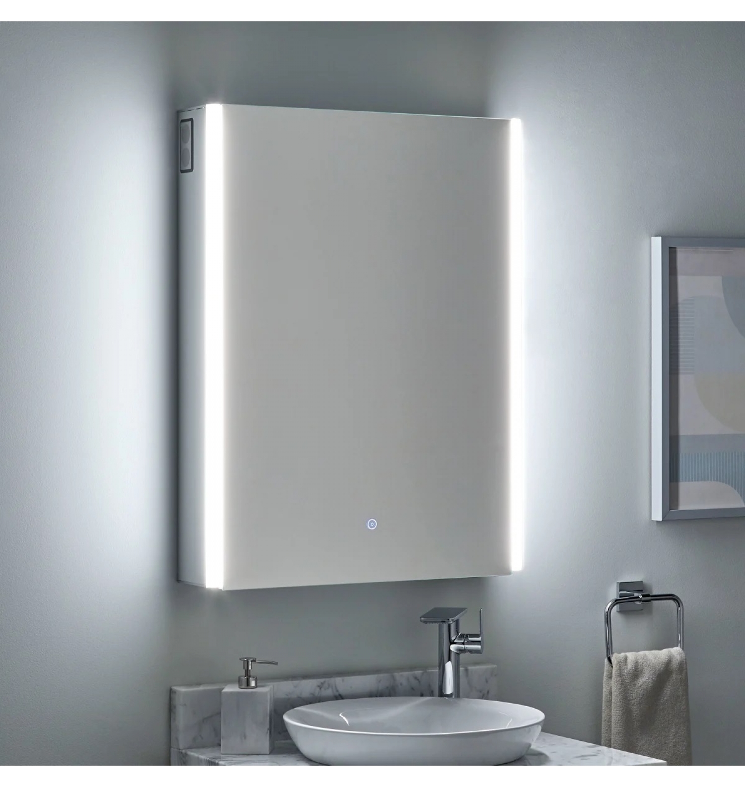 ENE-S-MC25 -Slimline Mirrored Medicine Cabinet for Compact Bathrooms