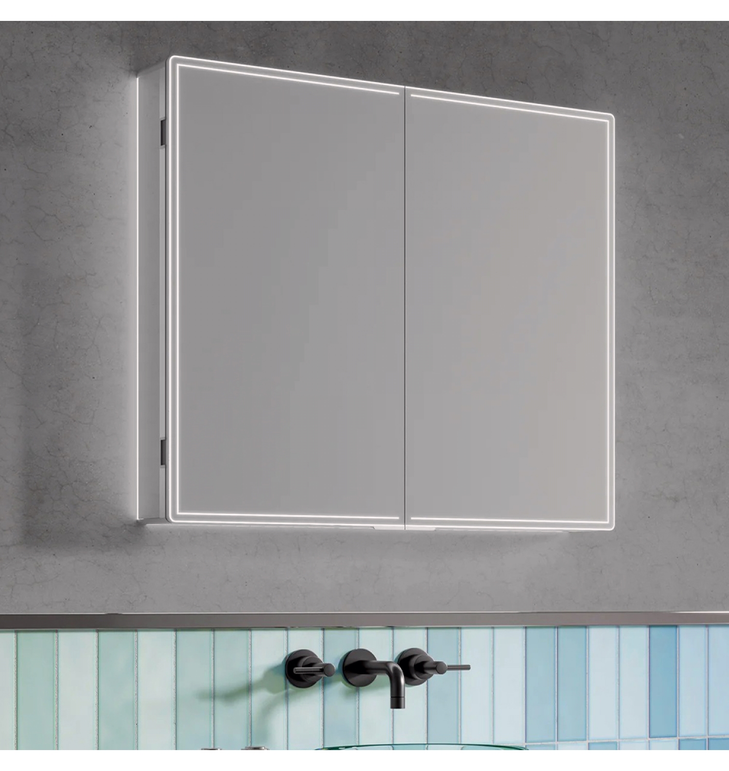 ENE-SC-22 -Special LED Bathroom Cabinet Mirror with Adjustable Shelves