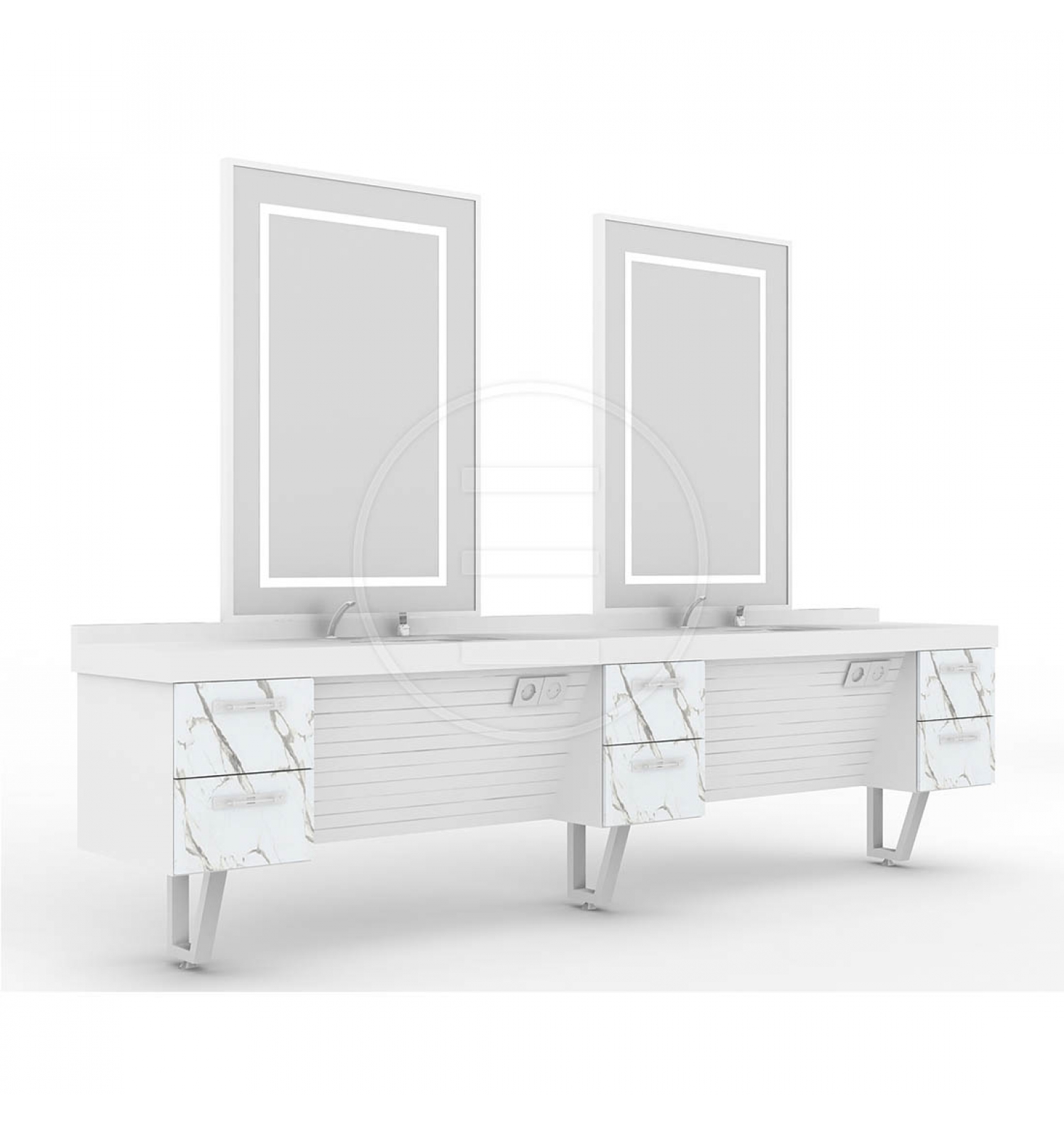 ENE-CSM034 -Commercial Countertop Salon Mirror with Anti-Fog Technology