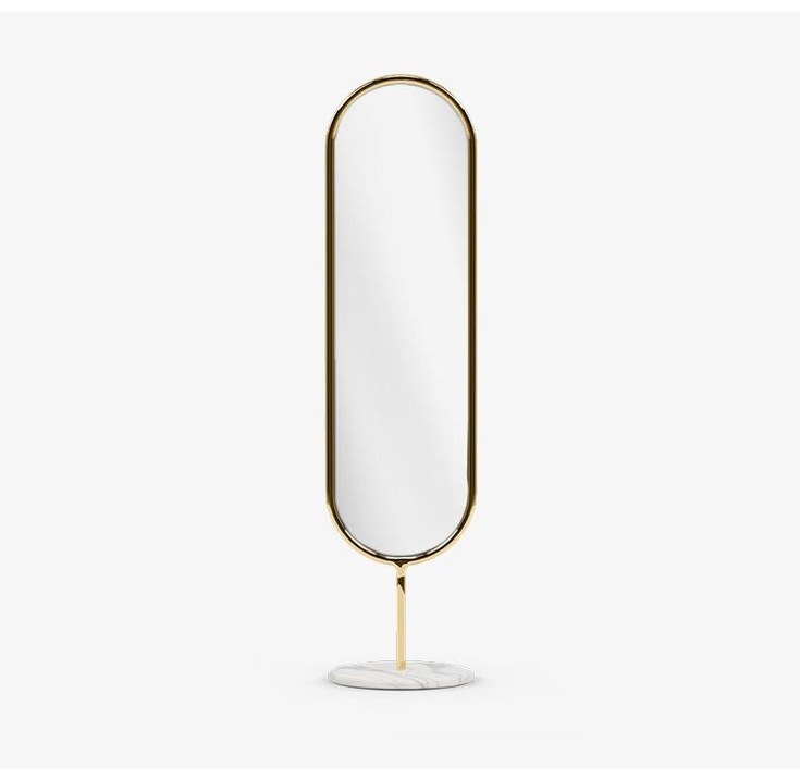 ENE-CUFL04 -Framed LED Standing Mirror with Decorative Edge