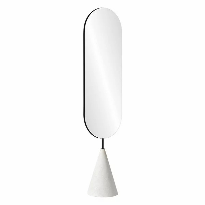 ENE-FSFL013 -  Lighted Floor Mirror with Hidden Storage Options