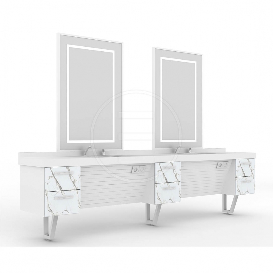 ENE-CSM034 -Commercial Countertop Salon Mirror with Anti-Fog Technology