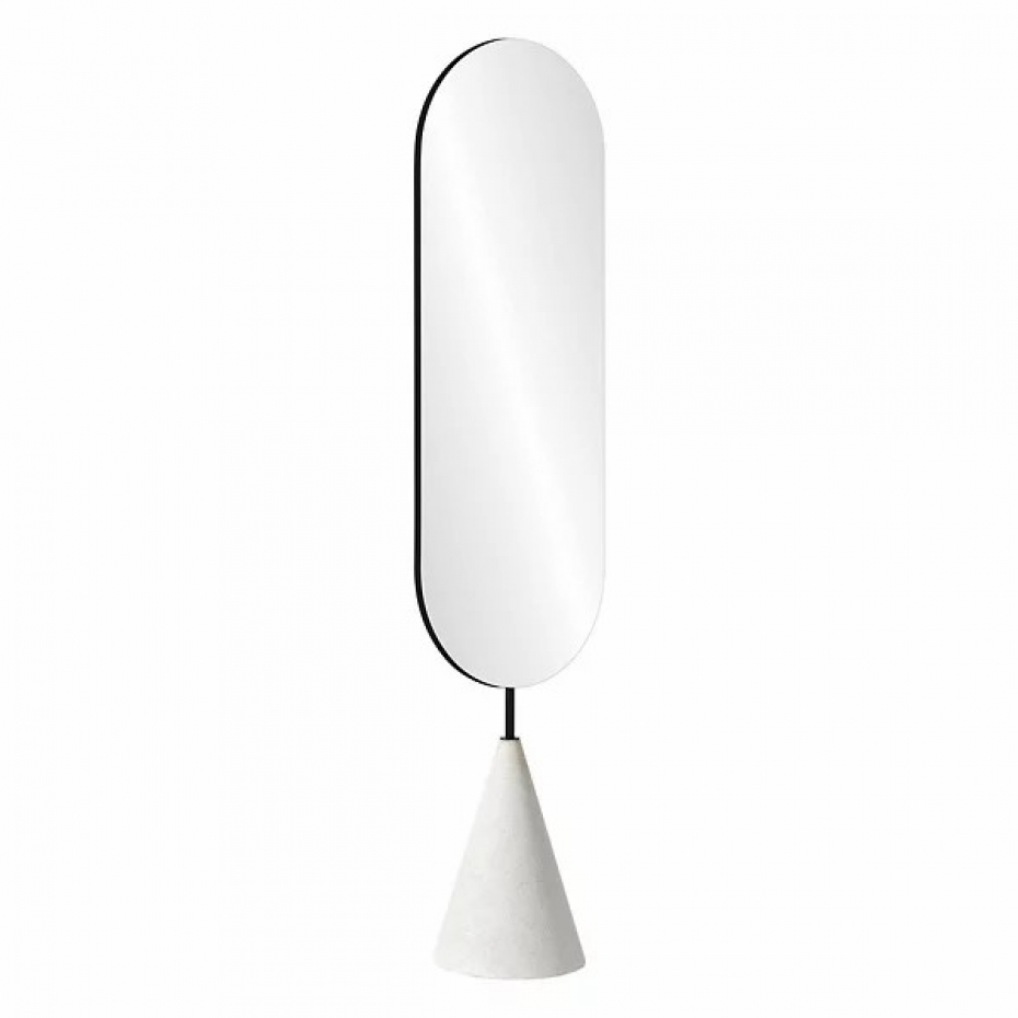 ENE-FSFL013 -  Lighted Floor Mirror with Hidden Storage Options