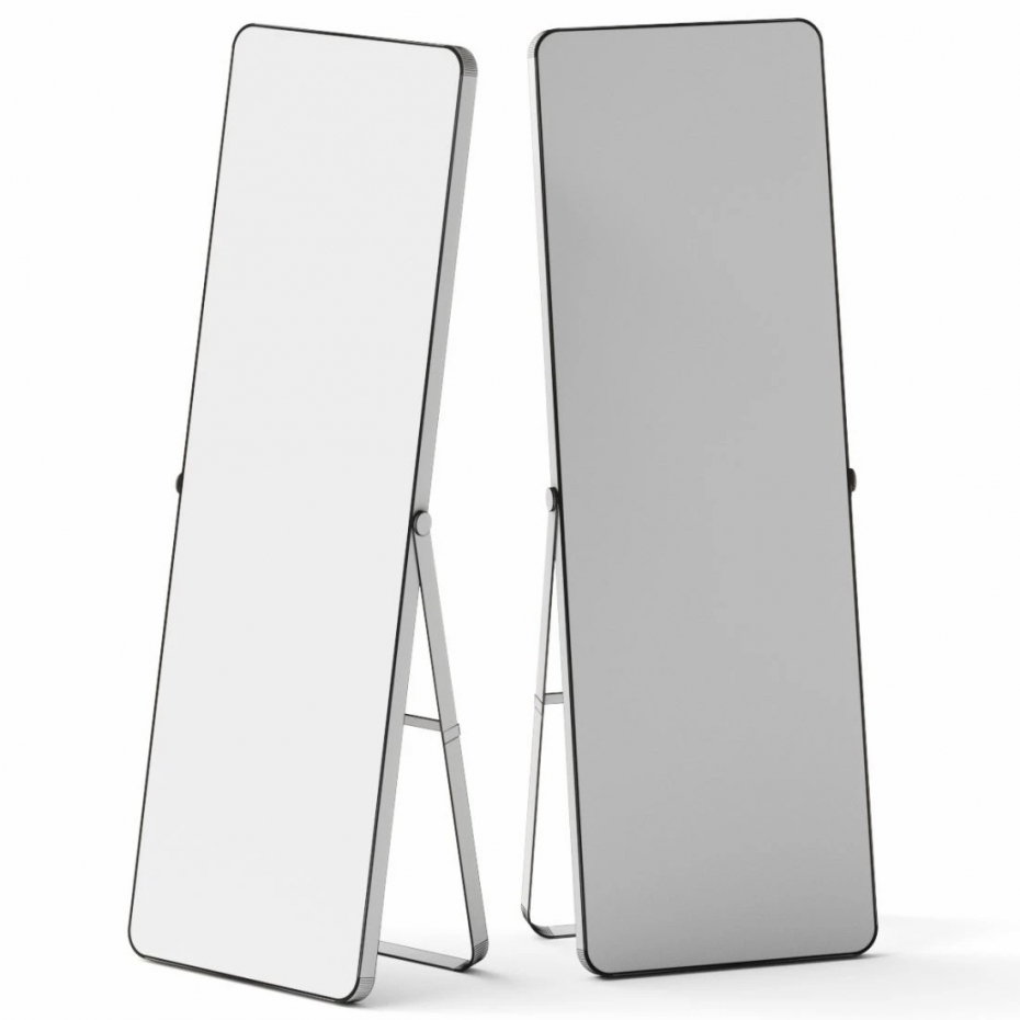 ENE-FSFL034 - Lighted Full-Length Mirror with Integrated Shelving