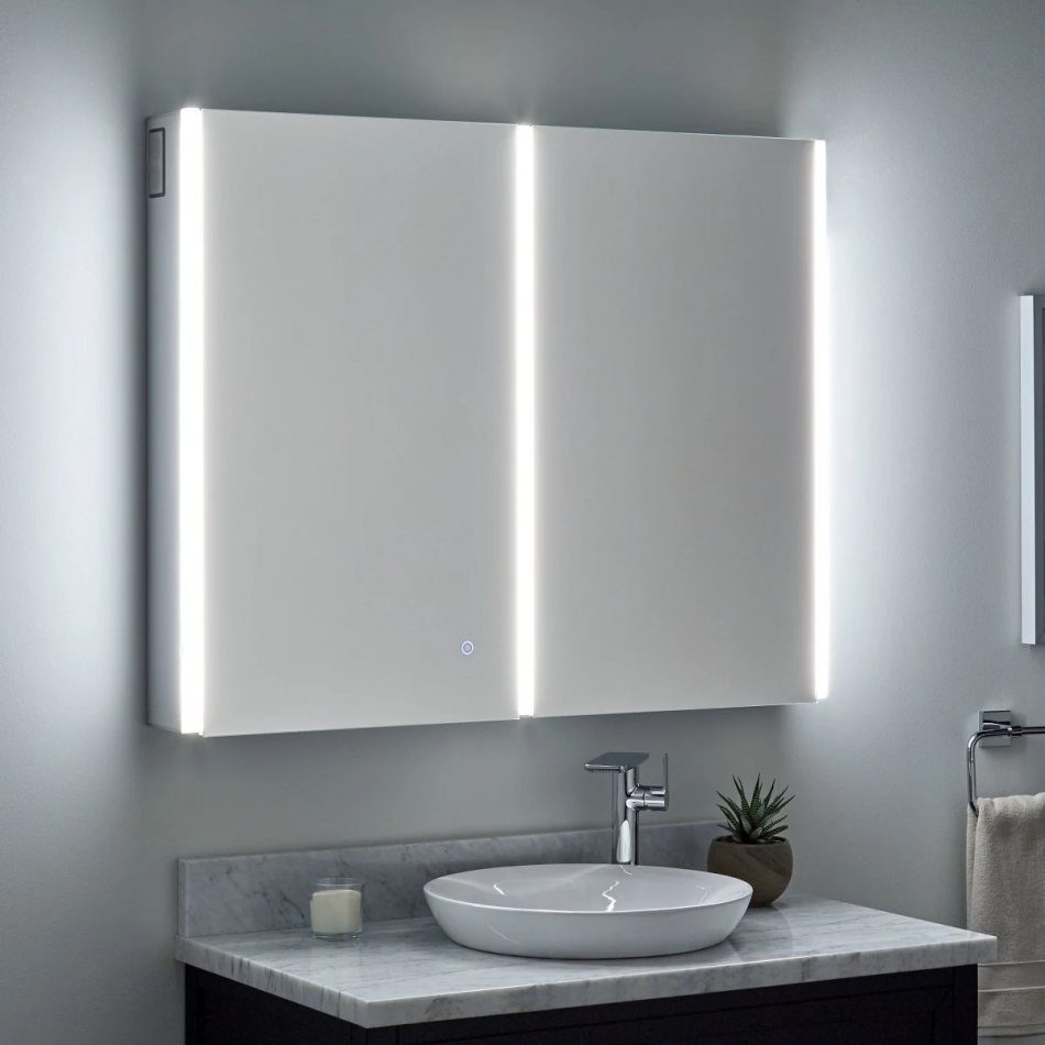 ENE-S-MC24 -Custom Mirrored Medicine Cabinet with Dimmable Lighting